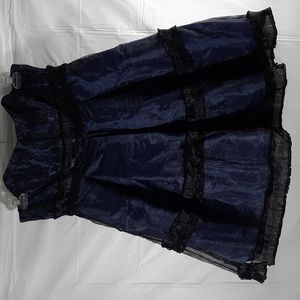 NWOT BCBGENERATION Navy with black ribbon dress SZ 12